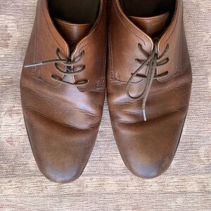 Hugo Boss Brown Leather Derby Oxfords